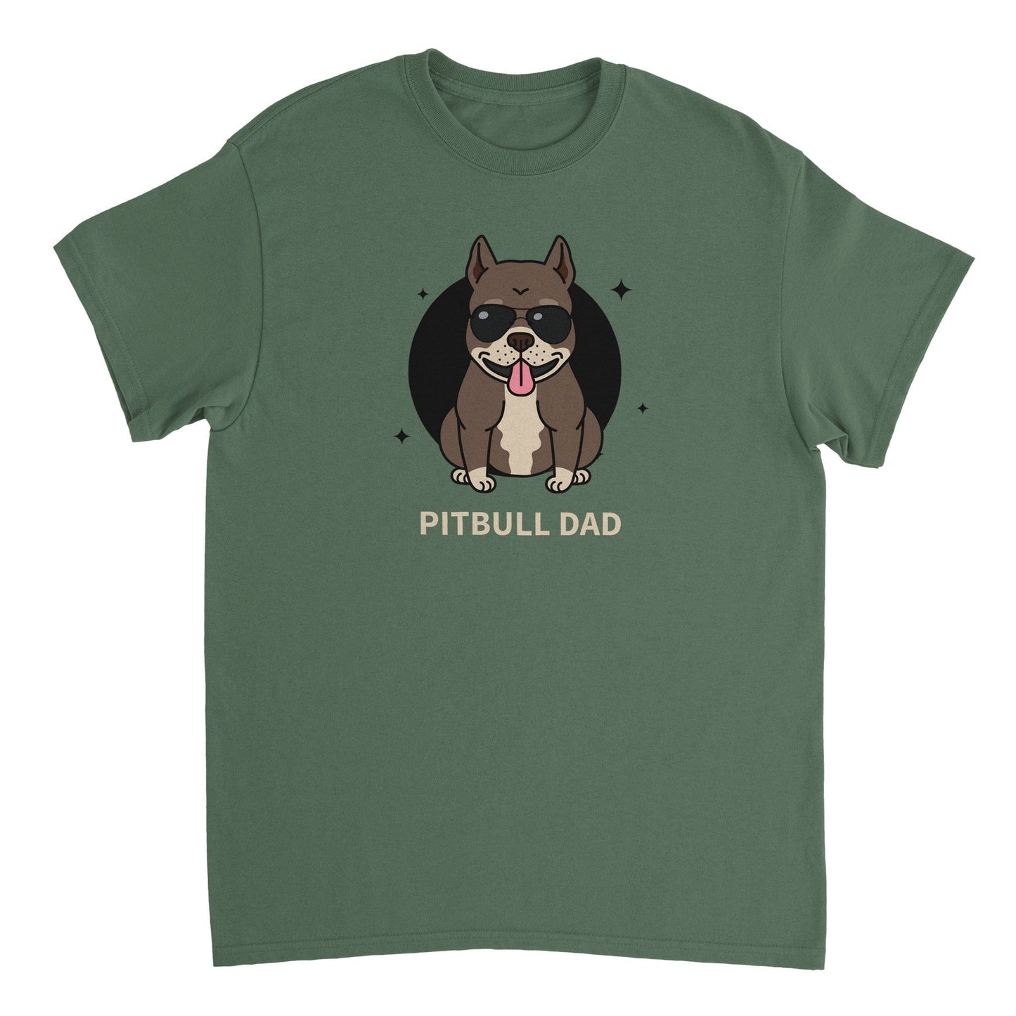 Pit Bull Dad Heavyweight Unisex Crewneck T-shirt